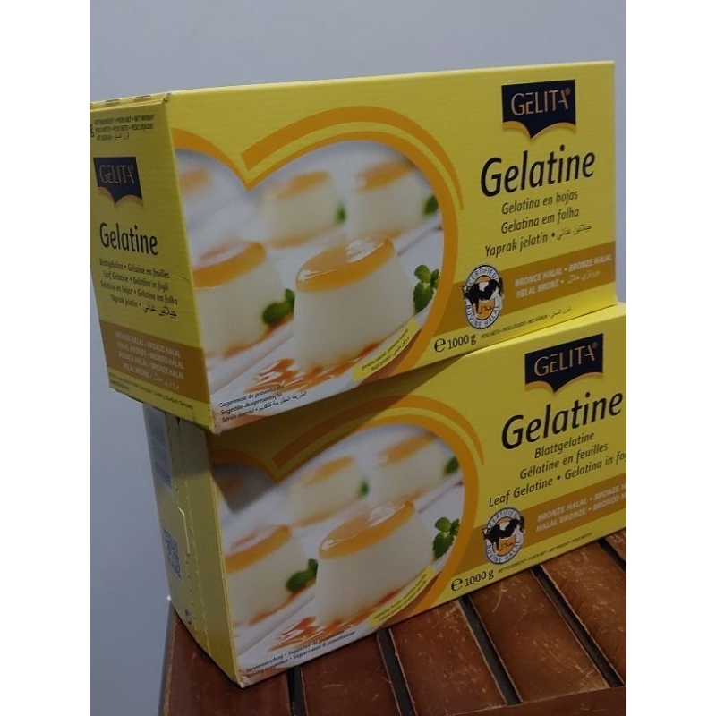 

Gelita Gelatine Halal isi 5 lembar repack / Gelatine halal