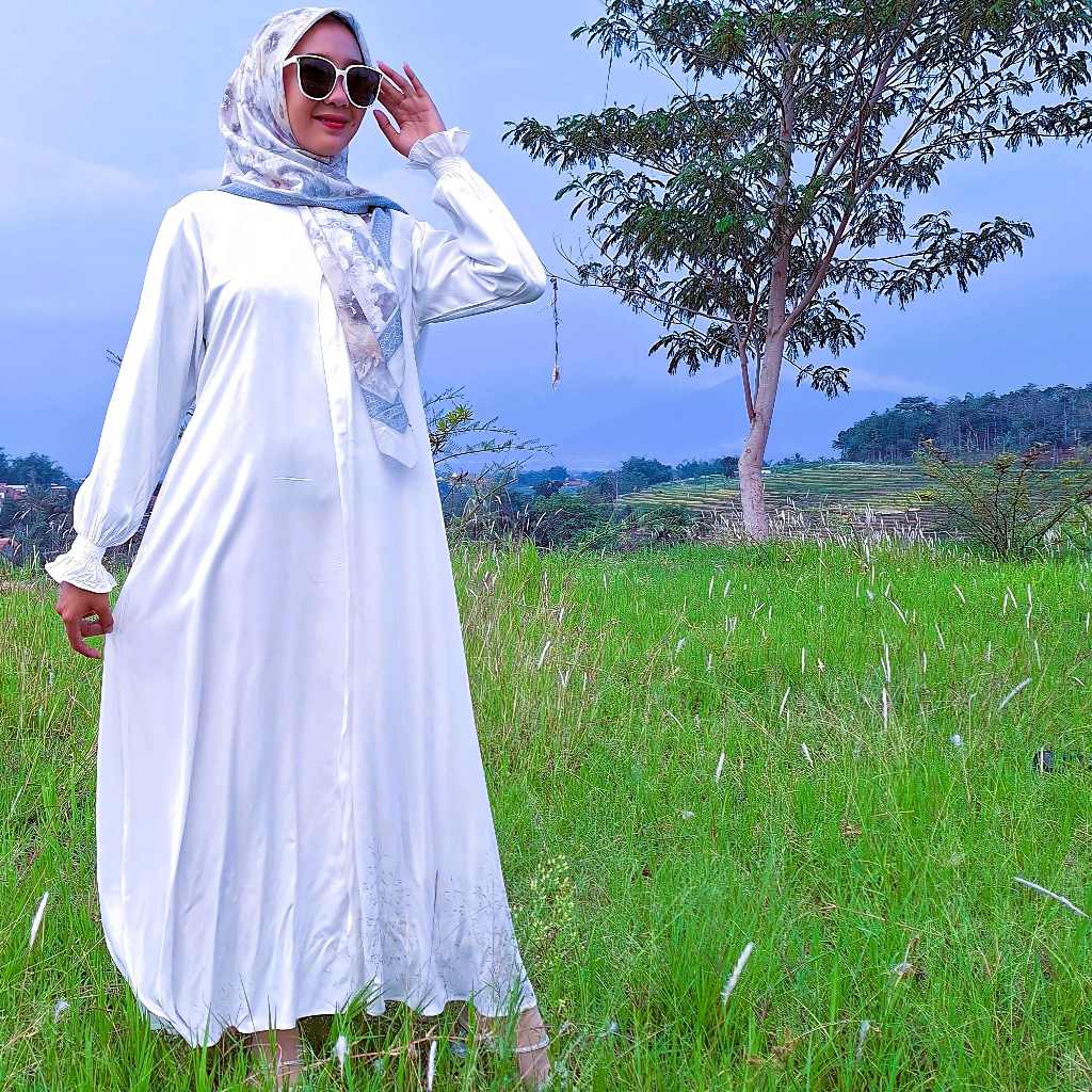 (COD) Saudah Gamis Katun Rayon Twill Jumbo Size S-M-L-XL-XXL-XXXL Wanita Remaja Dan Dewasa - aksarao