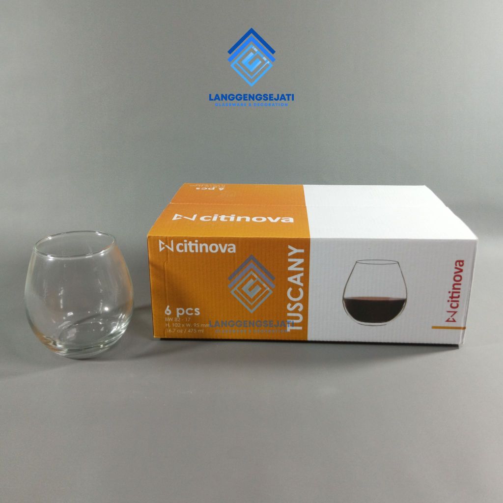 [ 6 PCS ] GELAS CITINOVA TUSCANY / GELAS KACA BLOWN / GELAS BUBBLE /GELAS WINE / GELAS BULAT