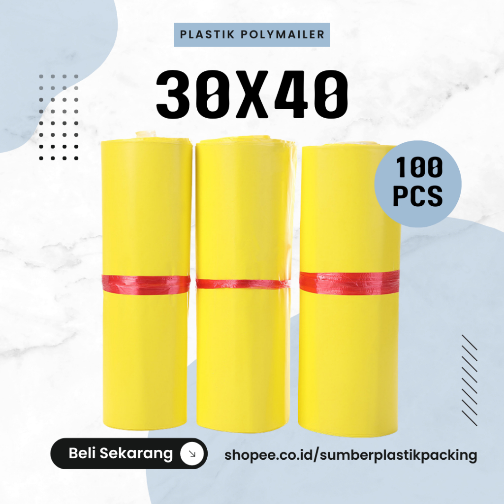 

Plastik Polymailer 30x40cm isi 100Pcs Warna Kuning Glossy | Plastik Packing Online Murah Grosir