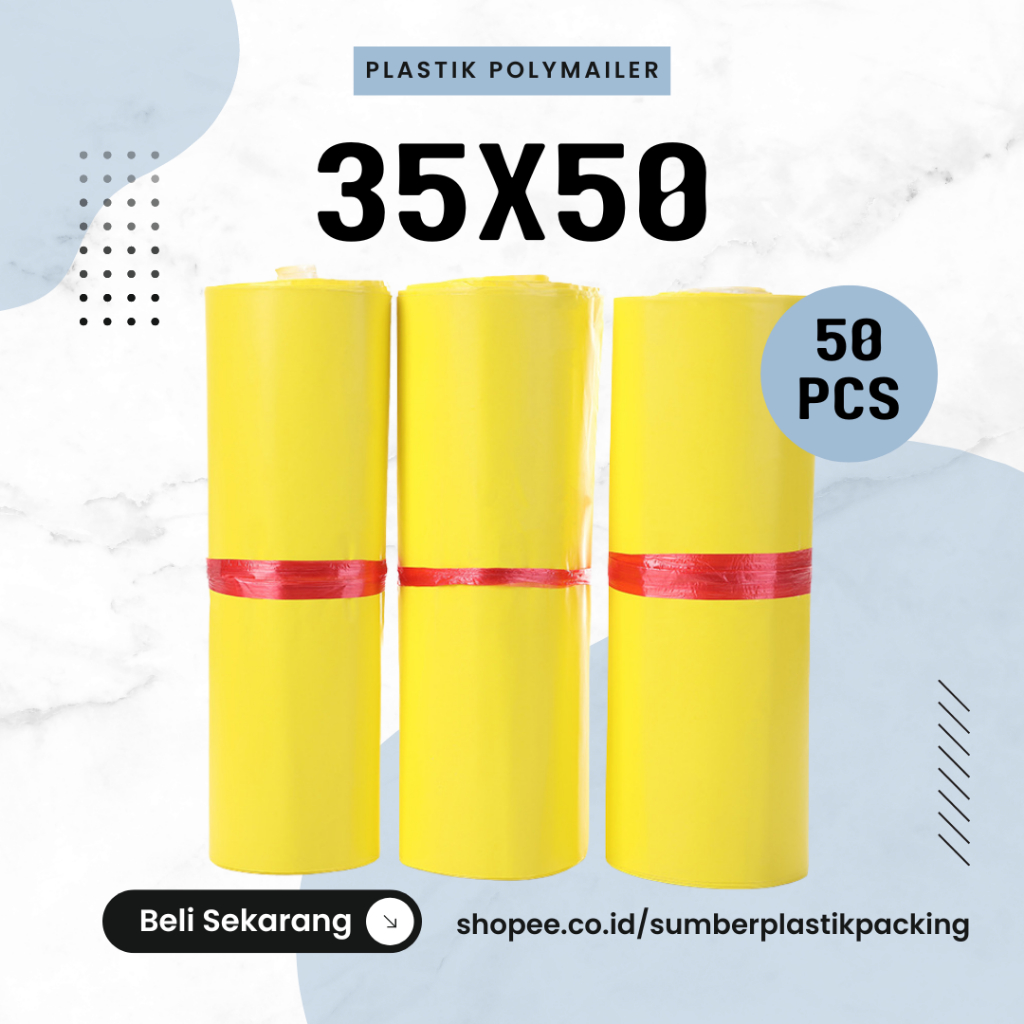 

Plastik Packing 35X50cm Baju Olshop isi 50Pcs | Polymailer Glossy LDPE Lentur Tidak Mudah Sobek Lem Perekat