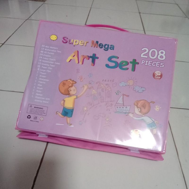 

set mewarnai lengkap 208pcs ada crayon, pensil warna dan lainnya