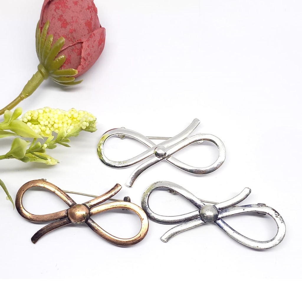 Bros Filigree Kebaya Jilbab Handmade Tembaga Krom Perak Asli Kotagede ID069