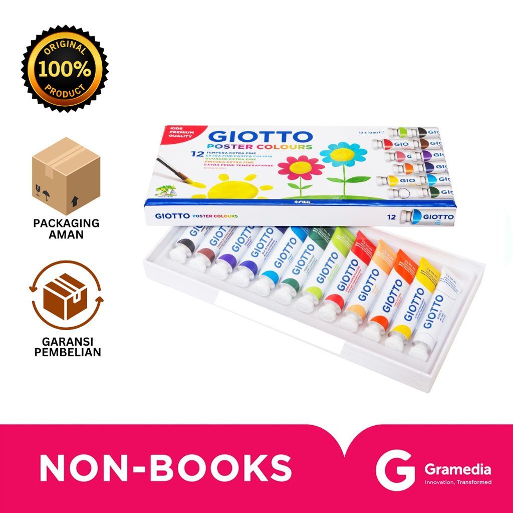 

Gramedia Bali - MNH Giotto poster paint 12 colors