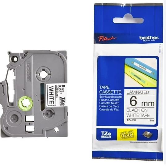 

Brother TZe-211 6mm Black on white/Brother P-Touch Printer Label Tape