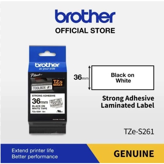 

Brother TZe-S261 36mm Strong adhesive Black on white/Brother P-Touch