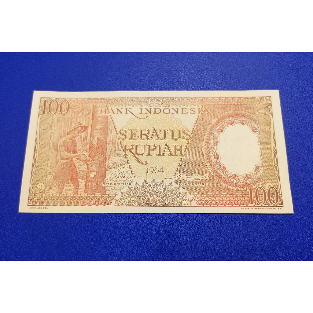 UANG KERTAS KUNO 100 RUPIAH 1964 SERI PEKERJA TANGAN