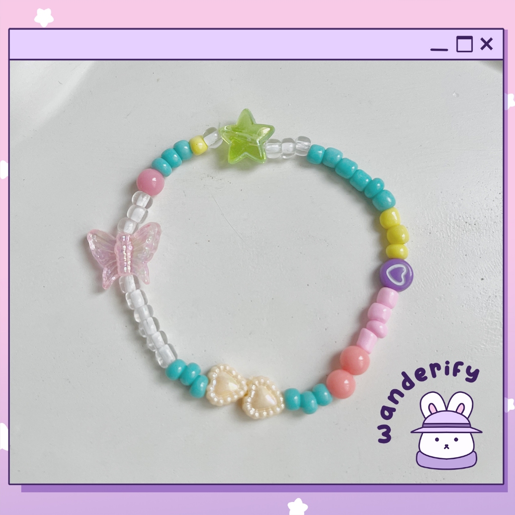 [Minimal Order 10k] Wanderify - Hyon Bracelet Gelang Manik Lucu ala Korea Warna Warni Kasual Beads