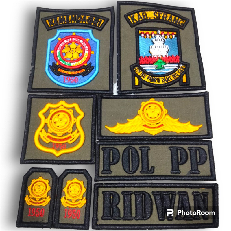 Pol PP satpol PP Timbul Atribut Bordir