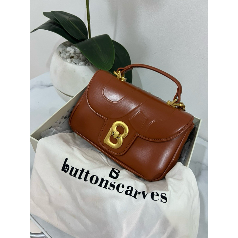 Preloved Tas Buttonscarves Alma mini warna ginger