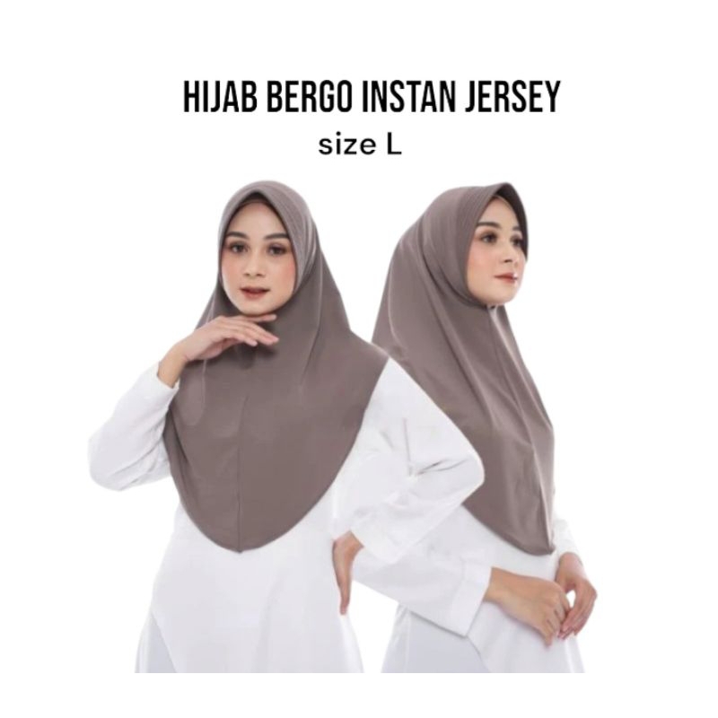 Hijab Bergo Instan size L//Bergo//kerudung bergo//hijab bergo//hijab instan//hijab bergo