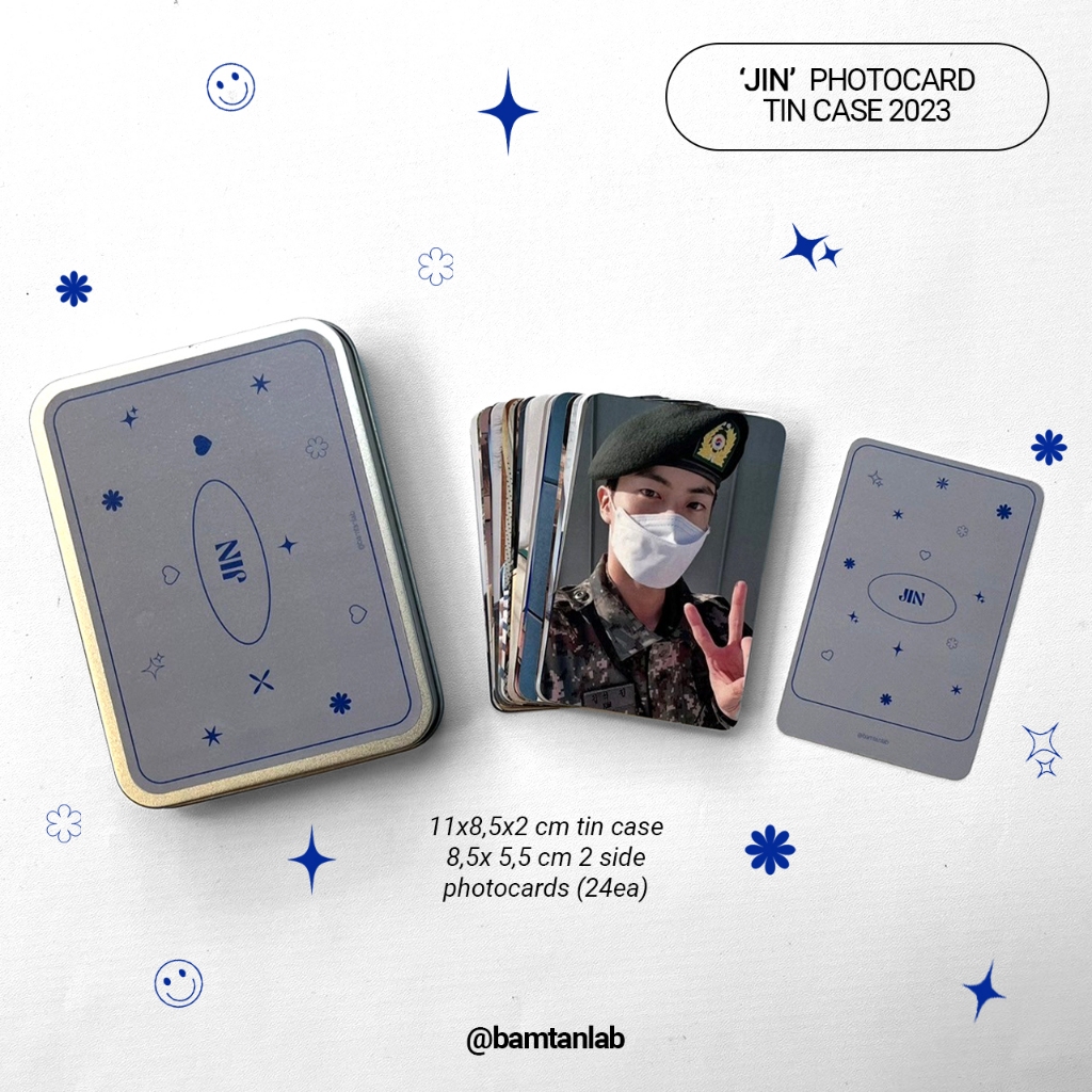 [PRE-ORDER] 'JIN' 2023 PHOTOCARD TINCASE (INCLUDE 24 UNOFFICIAL PHOTOCARD) | PC BTS