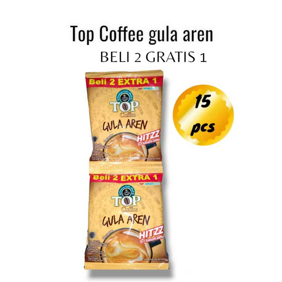 

Top Coffee Gula Aren BELI 2 GRATIS 1 15 pcs x 22 gr [HARGA 1 RENTENG] lebih hemat top coffee / kopi gula aren / kopi 3 in 1