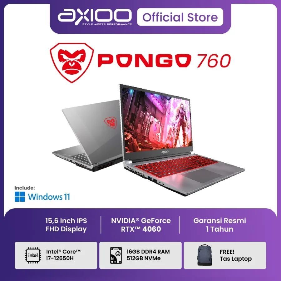 LAPTOP AXIOO PONGO 760 v2 i7-13620H/Ram 16/512/RTX 4060/Win 11