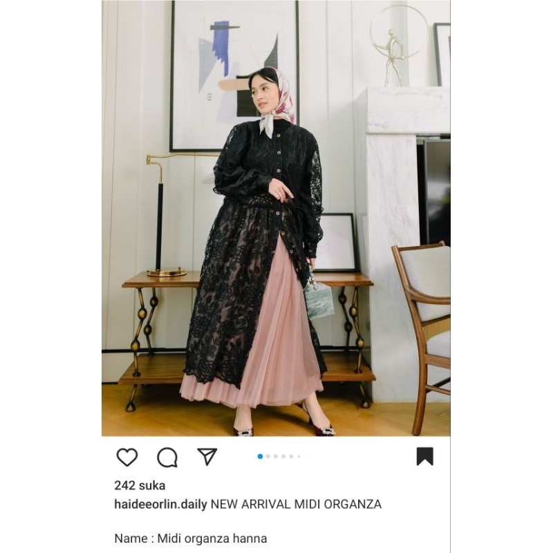 preloved midi organza dress by haideeorlin