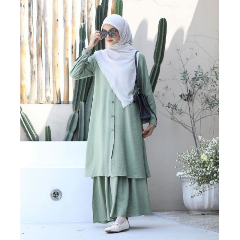 SHABIRA SET TUNIK ~ ONE SET LONG TUNIK