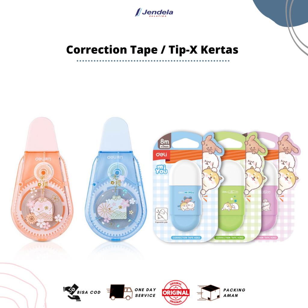 

Correction Tape Deli / Penghapus Kertas Deli / Tipe X Pita / Tipe X Kertas Lucu - ATK