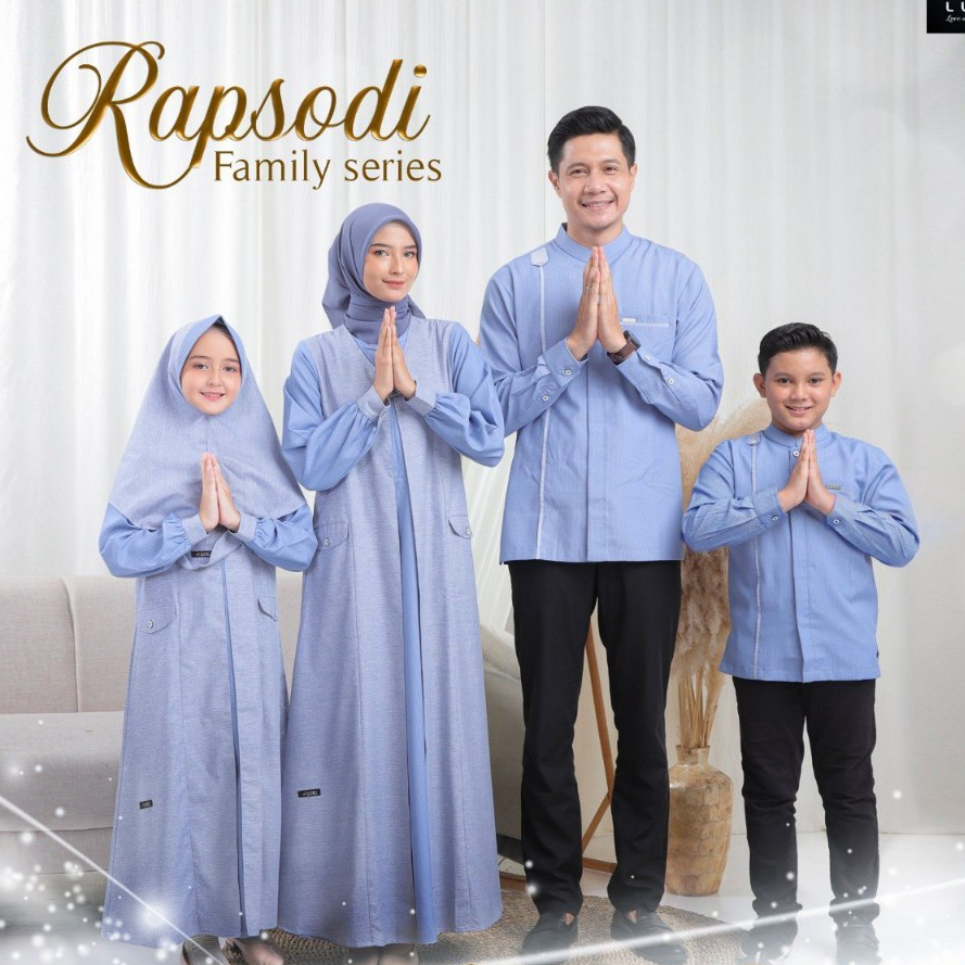 [ SALE ] SARIMBIT 2024 LUBI RAPSODI FAMILY COUPLE SKY BLUE BIRU LANGIT MUDA POLOS DRESS KOKO ANAK 1 