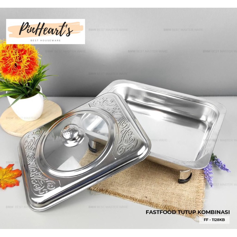 PRASMANAN SET WADAH SAJI SEGI PANJANG STAINLESS STEEL / TEMPAT PRASMANAN WADAH LAUK SAYUR FAST GOOD 