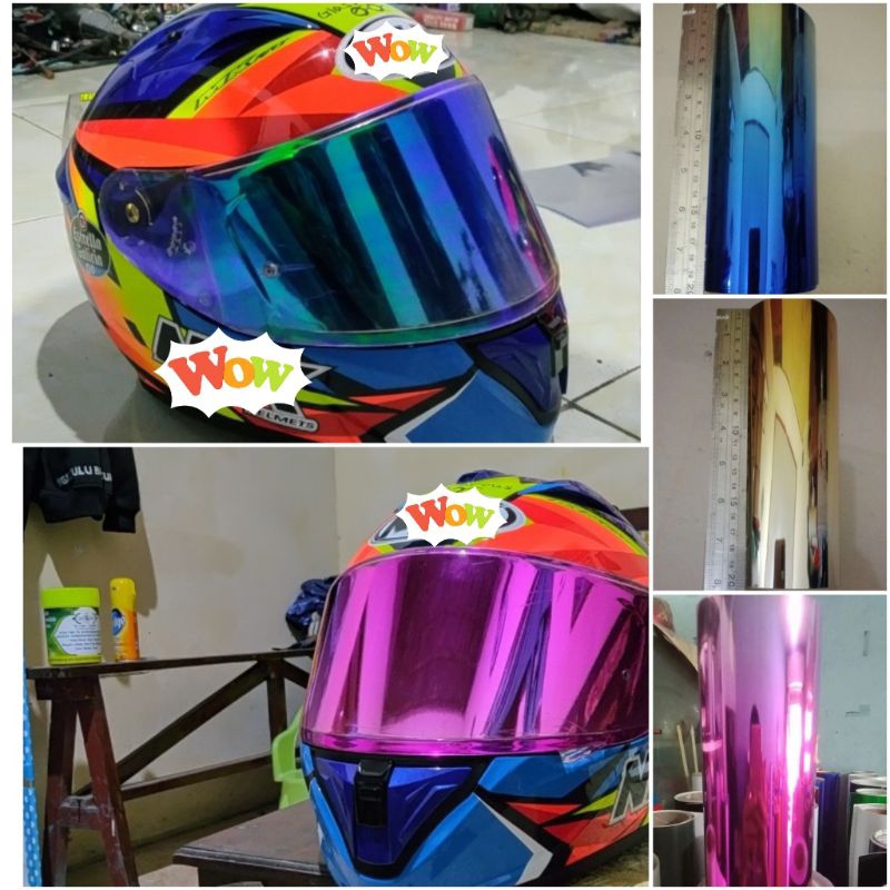 Stiker kacahelm fullface,stiker transfaran untuk kaca helm. kacafilm buat helm