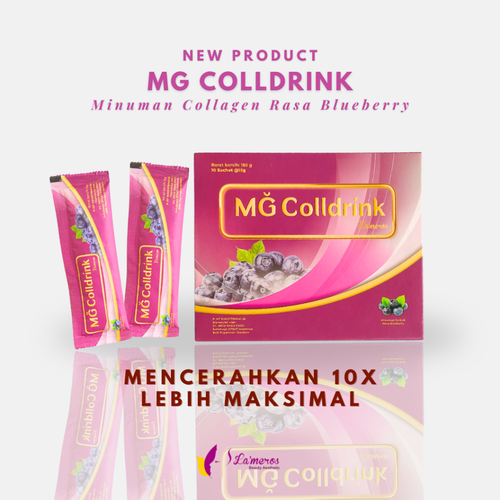 Lameros MG Colldrink Minuman Collagen Kolagen Isi 10 Sachet Bantu Mencerahkan Kulit Glowing Redakan 