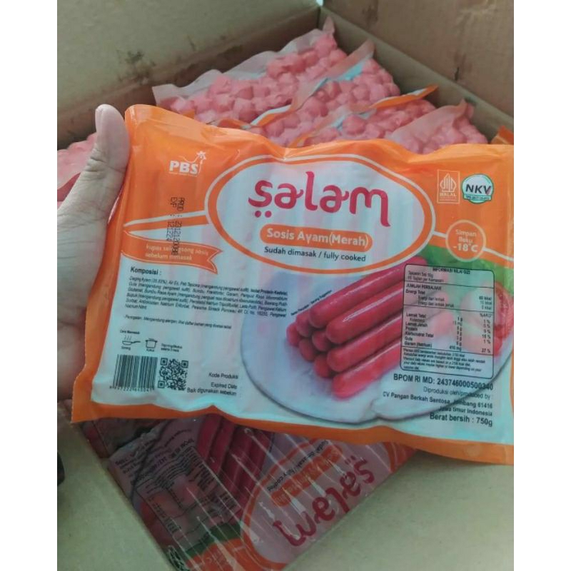 sosis ayam salam merah 750gr/salam sosis merah 750gr