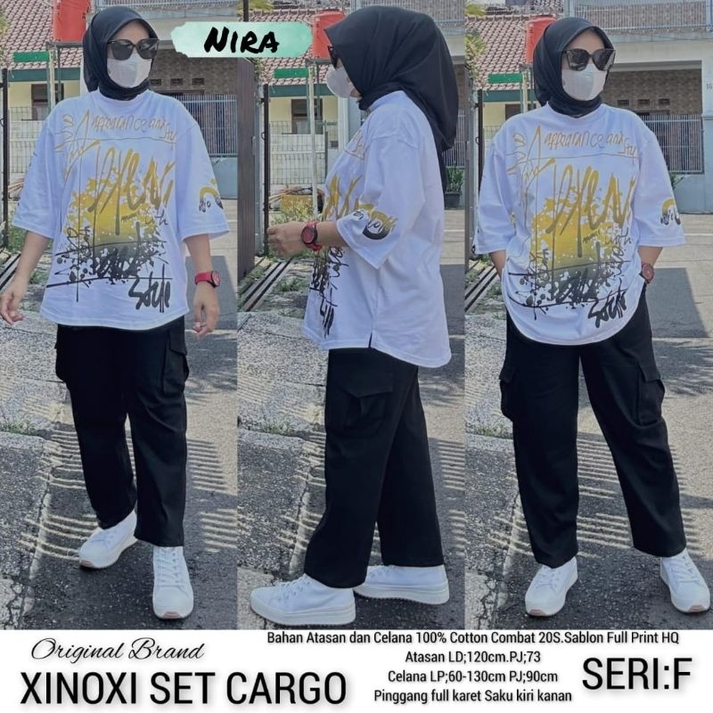 SISOL - (Bisa COD) XINOXI SET CARGO by Nira Store - setelan Atasan Top Cotton Combad -  OOTD Lebaran