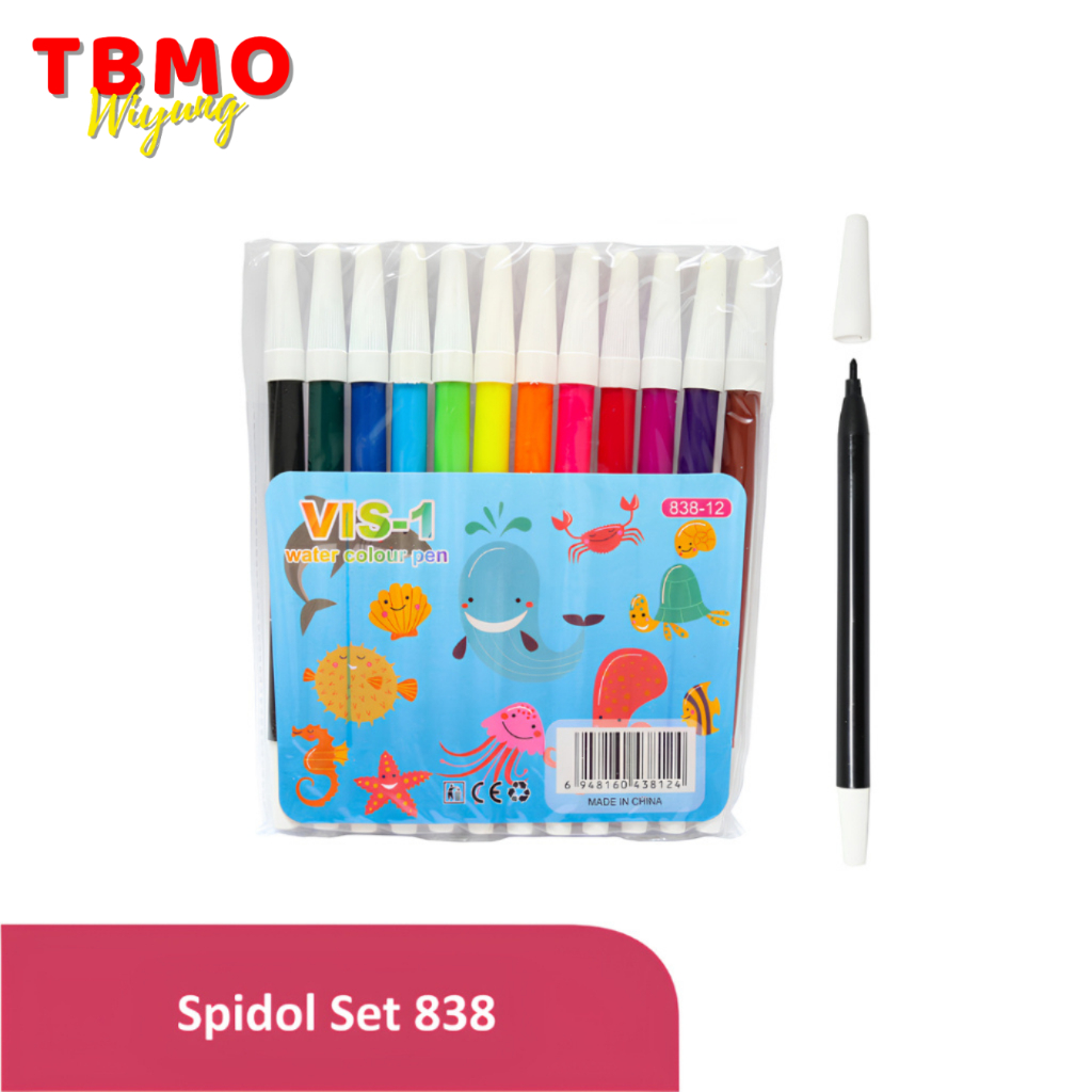 

TBMO VIS-1 Spidol Kecil 12 Warna 838-12 / WATER COLOUR PEN