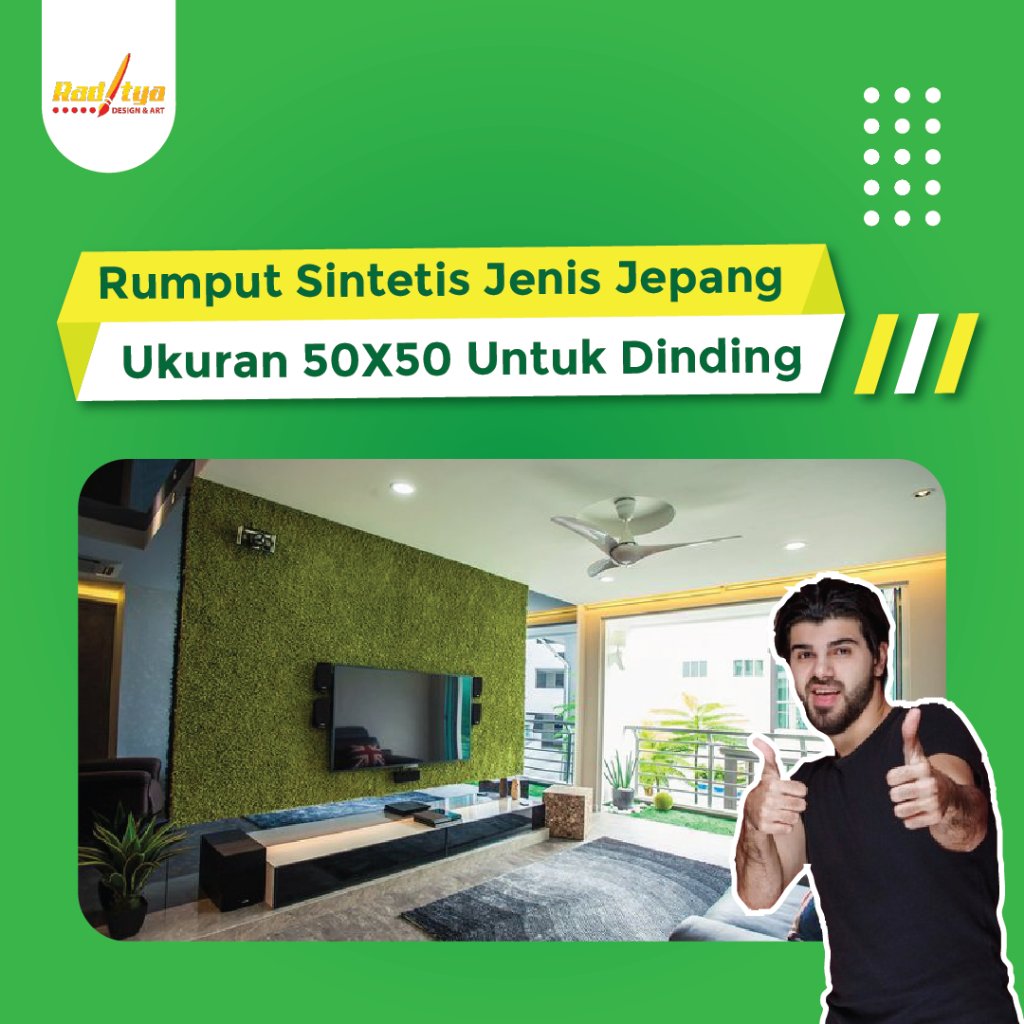 Rumput Sintetis Jenis Jepang,  Rumput Sintetis 50X50 Rumput Sintetis Dinding