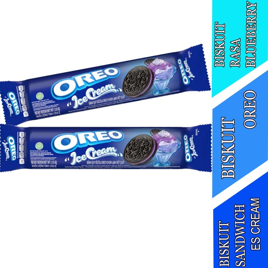 

Biskuit Rasa Blueberry - Oreo - Biskuit Sandwich Ice Cream - 119.6gr