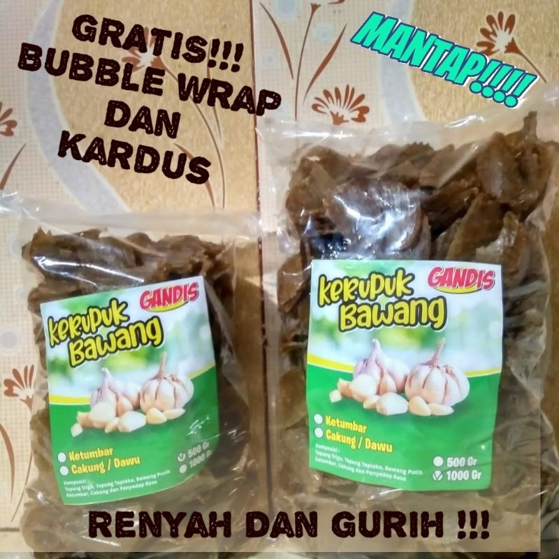 

Kemasan 1kg KERUPUK BAWANG MENTAH Kerupuk bawang rasa ketumbar dan rasa udang ebi/cakung