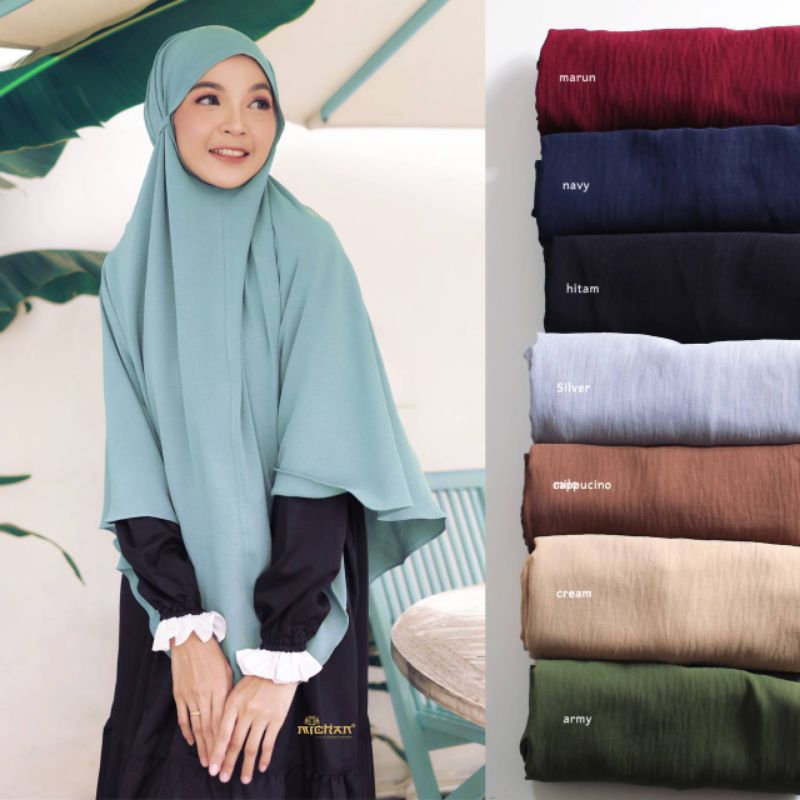 Jilbab Instan Crinkle Airflow Instan Jumbo Jilbab instan Crinkle Airflow Michan Size L Kerudung Tali