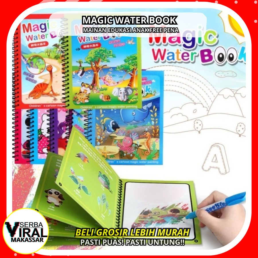 

Mainan Edukasi Anak / Magic Water Book / Buku Gambar