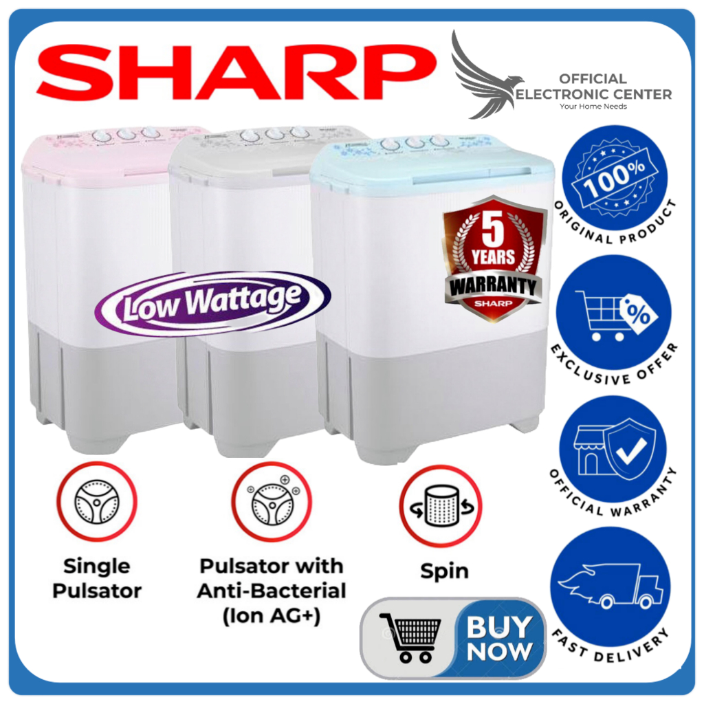 SHARP MESIN CUCI ES-T70MW T70MW 70MW 2 TABUNG 7KG SUPER SOAK MAGIC TWIN TUB SHARP