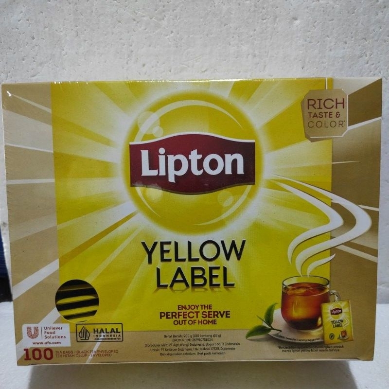 

Lipton Yellow Label 200 gram ( 100 kantong@2 gram)