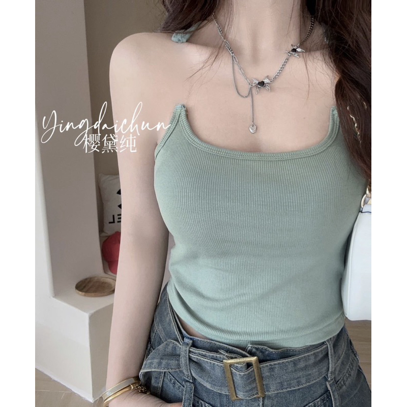 Tanktop Bra Tali Transparan Tanktop Wanita (T190) - Atasan Tanpa Lengan