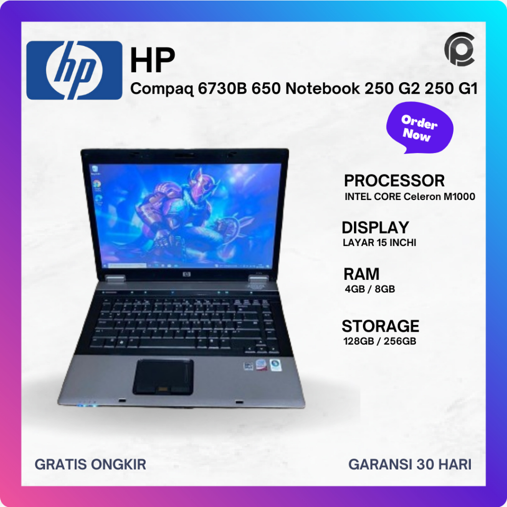 Laptop 1jutaan HP Compaq 6730B 650 Notebook 250 G2 250 G1 Bekas Terawat Seken Bergaransi