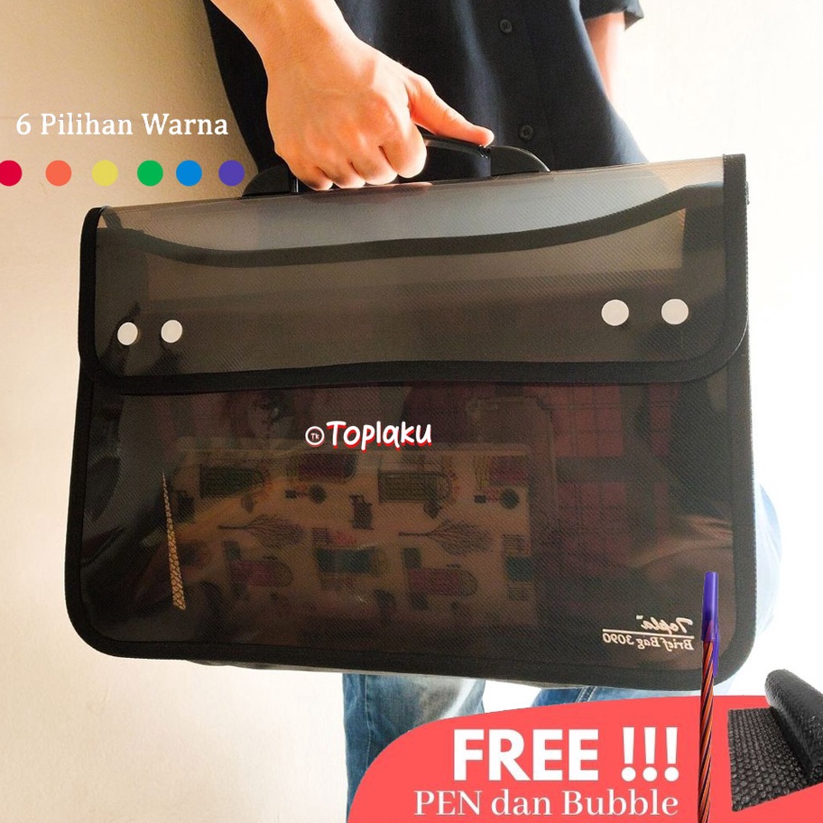 

88 Topla Zipper School Bag Map Tas Dokumen Plastik Kancing 4 Jinjing Besar File Folder Penting Folio F4 Map Tenteng Les Sekolah Kuliah Brief Bag Document Organizer Keeper