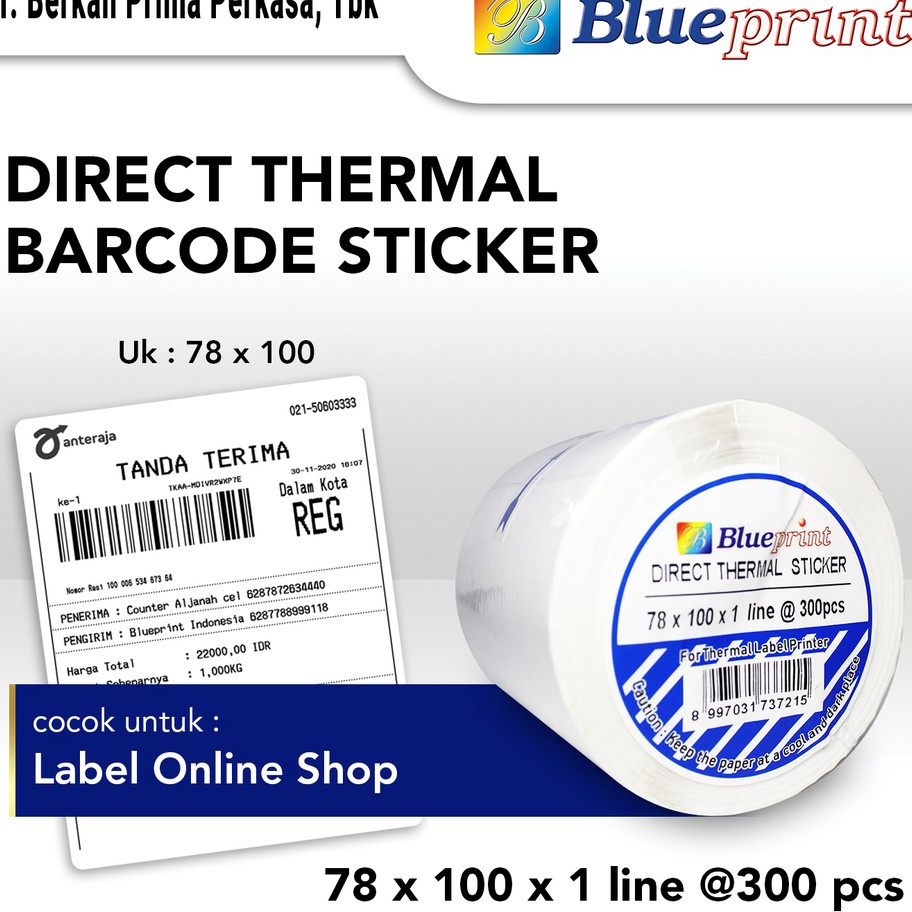 

STAR Direct Thermal Sticker Label Online Shop 78 x 1 BLUEPRINT 78x1 mm isi 3Pcs 1 Roll