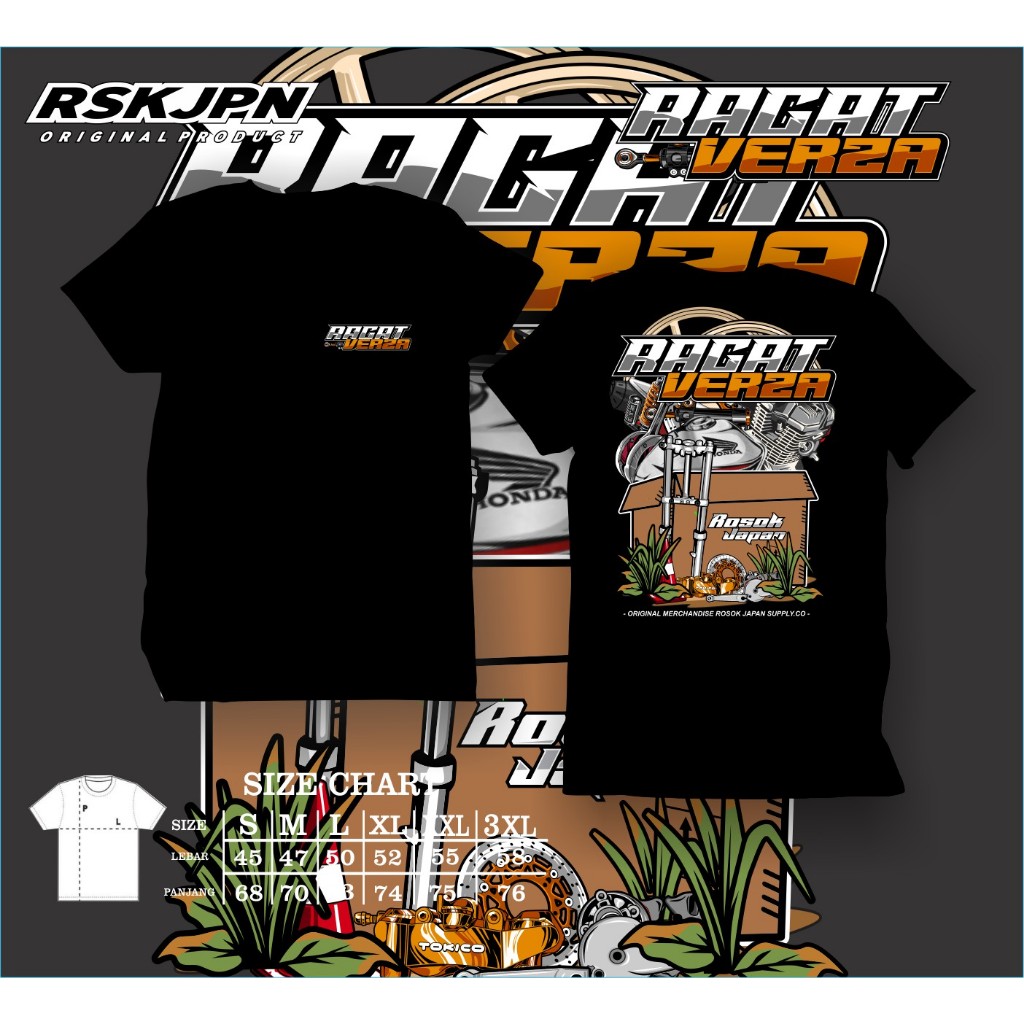 Baju Kaos Atasan Honda Ragat Verza Herex Distro Original caisar custom