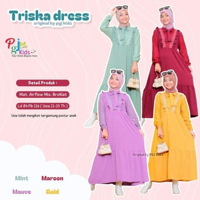 TRISKA GAMIS REMAJA BAHAN AIRFLOW MIX BROKLAT Original by PGJ Kids