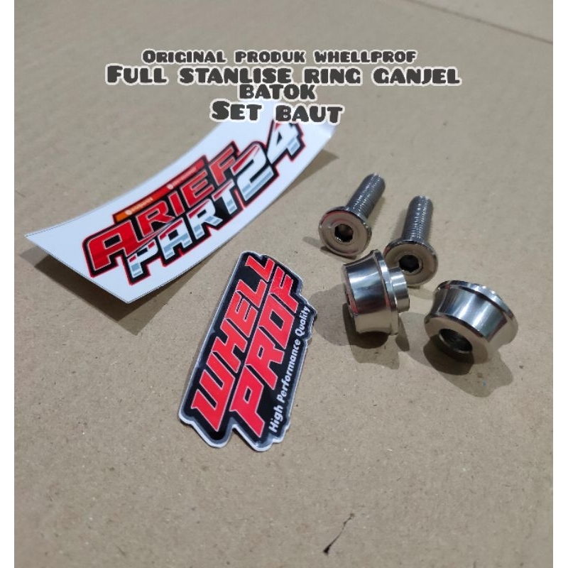 ring ganjel bosing batok CD YL  kanan kiri WP part/whellprof stainless set baut pnp kupingan K5 set