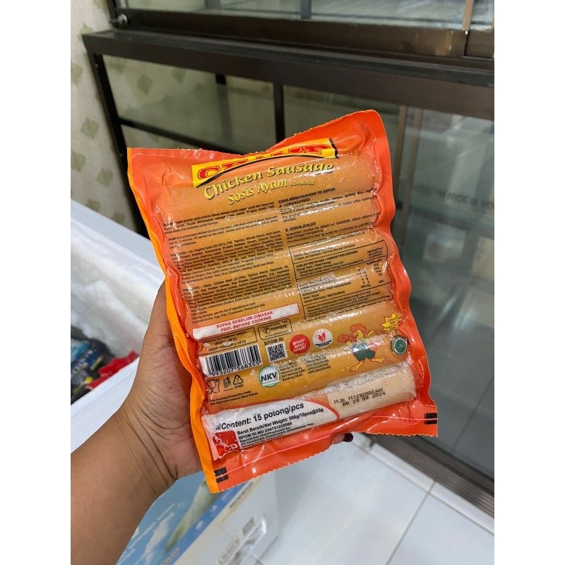 

sosis champ chiken sausage 500gr isi 15