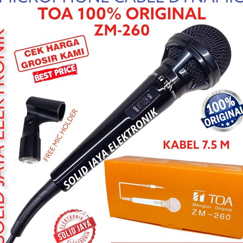 Gaya Tanpa Mahal MICROPHONE MIC TOA ZM26 PROFESIONAL DINAMIC MIK ZM26 ZM 26 MIKROPHONE KABEL VOCAL V