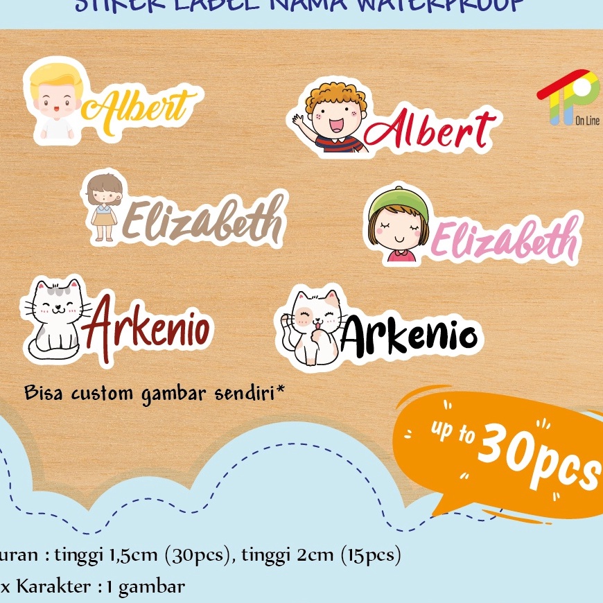 

PROMO SALE STIKER LABEL NAMA ANAK WATERPROOF MURAH CUSTOM