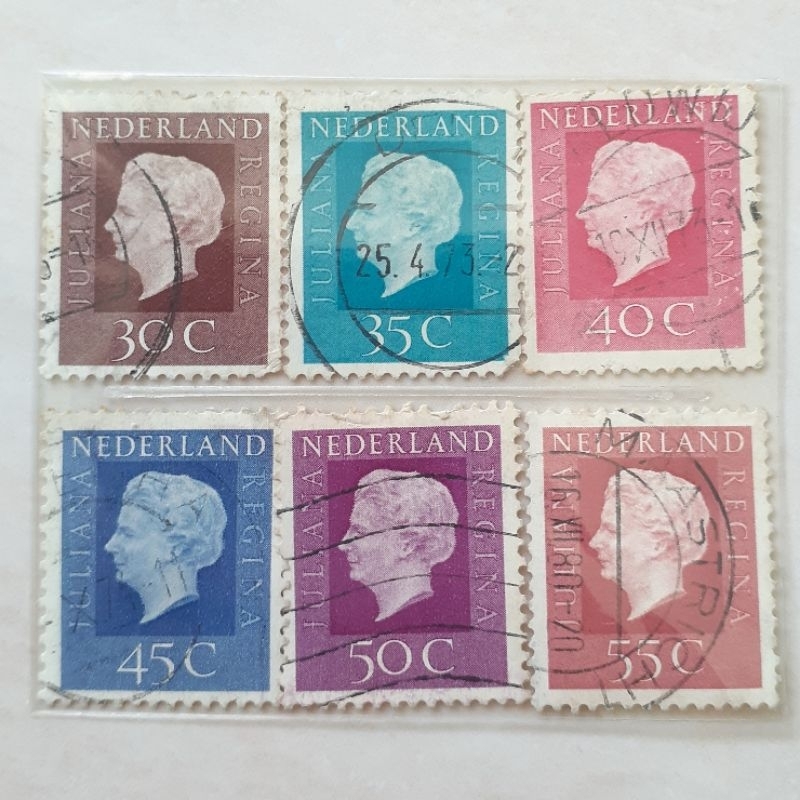 

Perangko Belanda Queen Juliana - 1969-1981 - Type 'Regina' from Booklet Tahun 1973-1980 set 6pcs