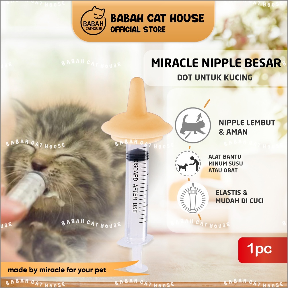 MIRACLE NIPPLE SIZE L Pentil Dot Susu Spet Anak Bayi Anjing Kecil Mini Niple Nipel Untuk Kucing Anak