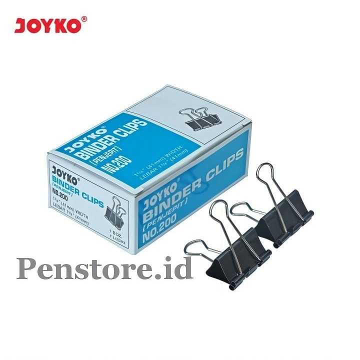 

(1pack isi 12pcs) Binder Clip Joyko No.200 / Penjepit Kertas Besar 41mm Hitam