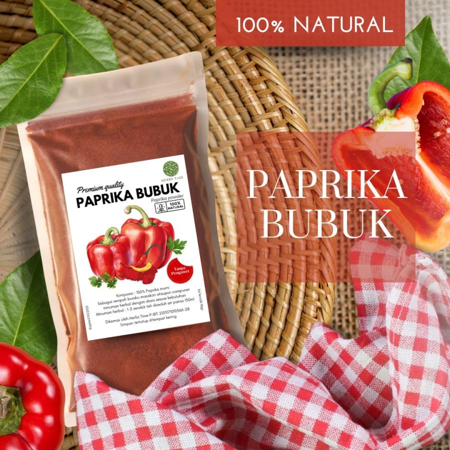 

Paprika Bubuk Murni Paprika Powder Premium Herbs Time - 50gr