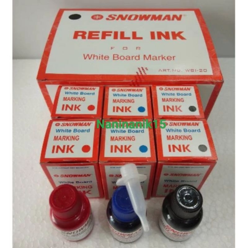 

REFIL ISI ULANG SPIDOL WHITE BOARD SNOWMAN / SNOWMAN MARKING INK / isi ulang tinta spidol papan tulis